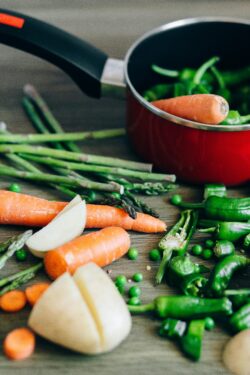 fresh veggies in a pot